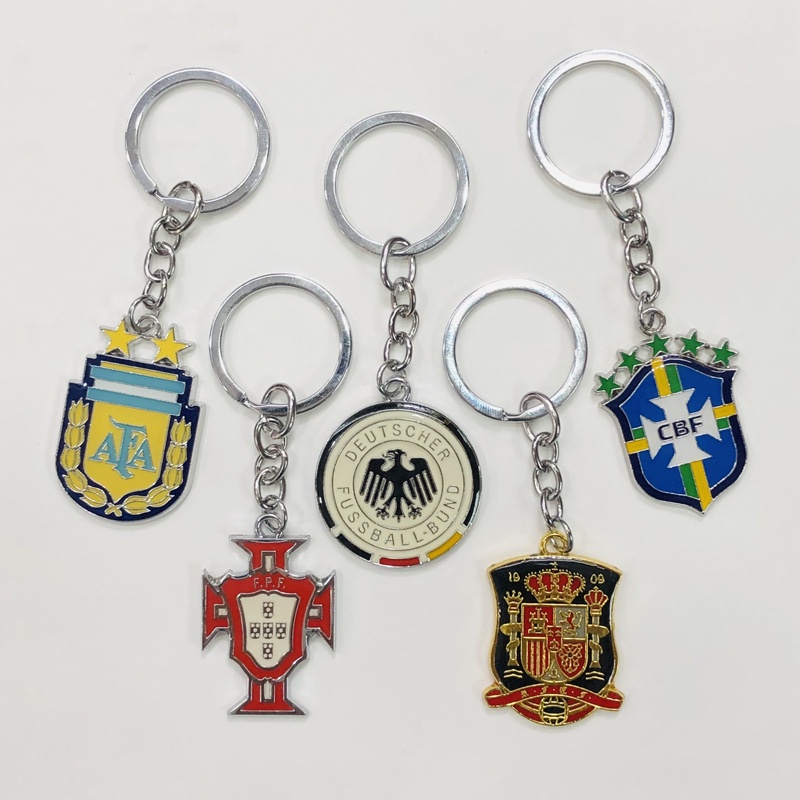 Football Team Emblem Color Alloy Keychain World Cup Club Brazil Argentina German Emperor Malaysia Balsa Yuwen