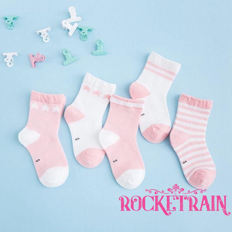 5 Pairs Baby Boy Girl Cartoon Cotton Ankles Socks Newborn Infant Toddler Soft