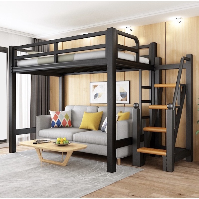 Elevated Bunk Bed Space Saving Loft, Double Queen Loft Beds