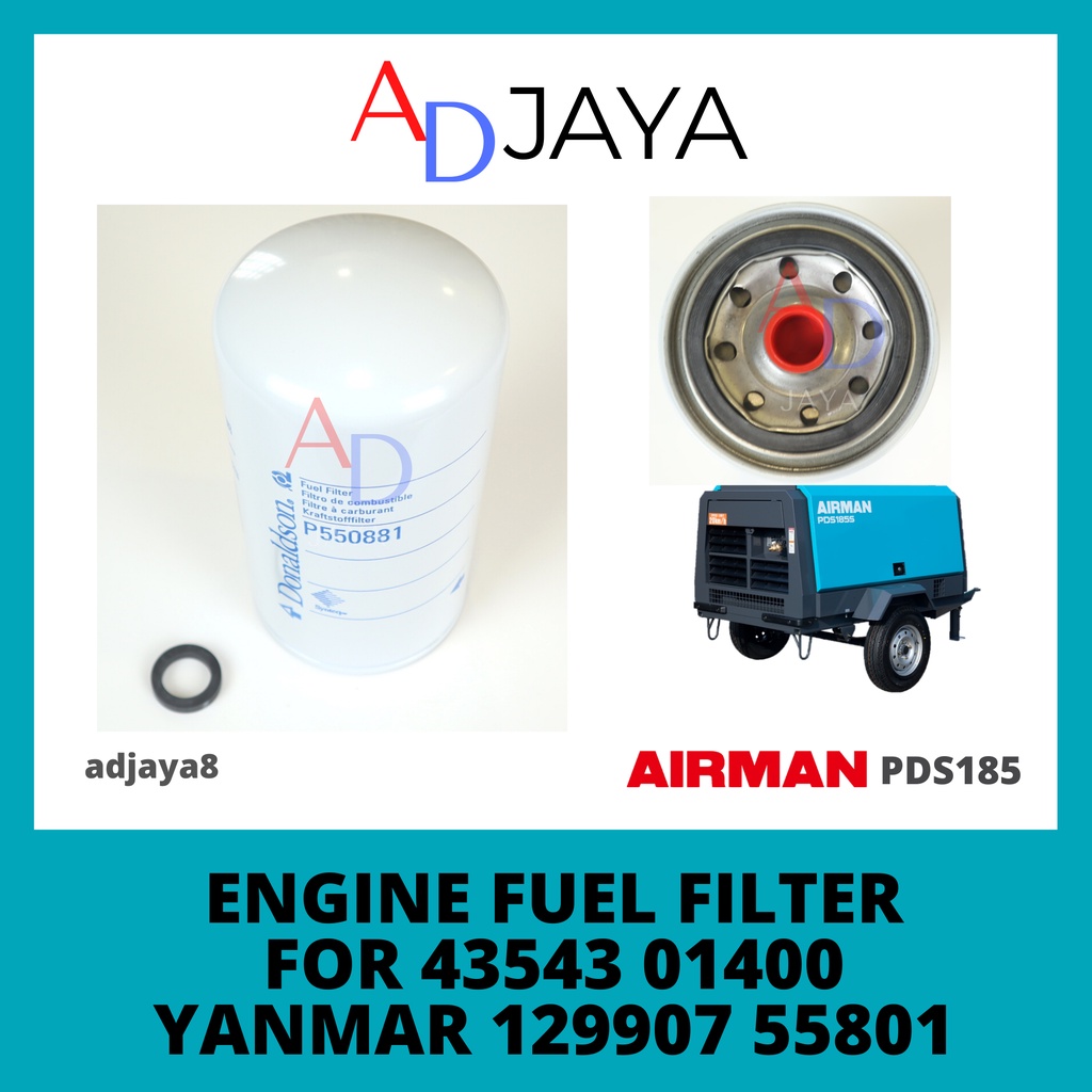 Airman PDS185 ENGINE FUEL FILTER Air Compressor For Yanmar 129907 55801