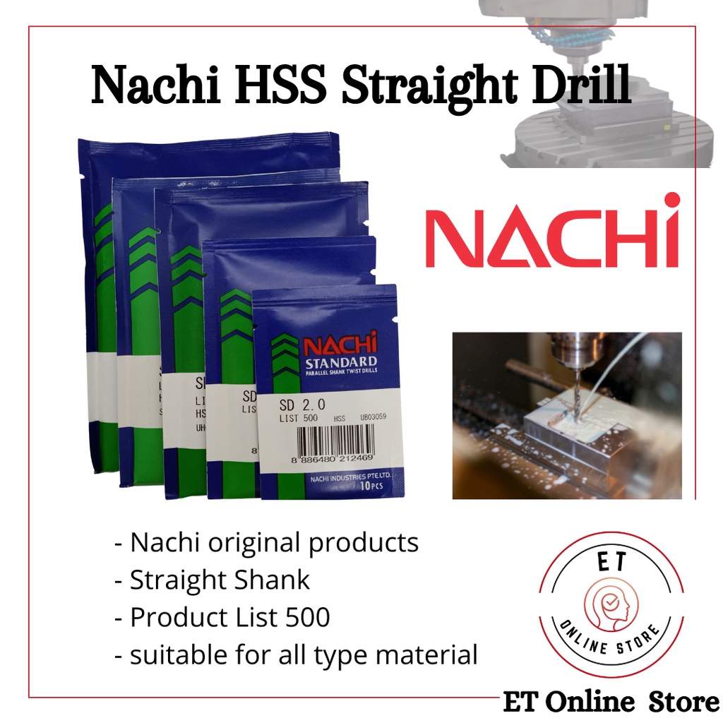 NACHI Straight Shank Drill Bits, 10.0mm to 13.0mm, Original Nachi