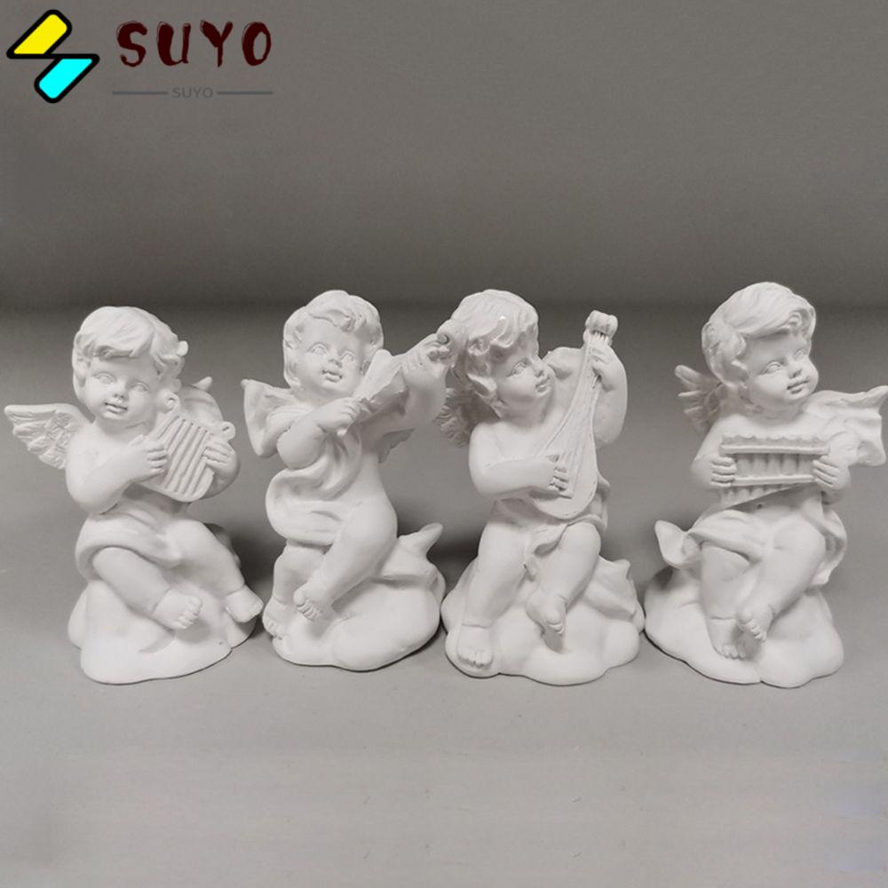 SUYOU Crafts Angel Gypsum Portraits Desktop Ornament Plaster Sculpture