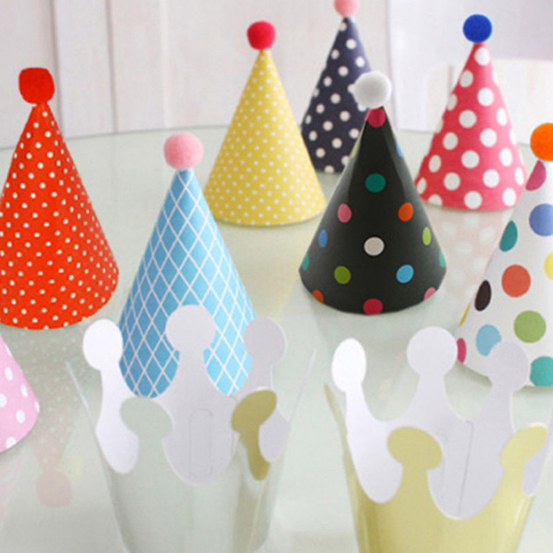 Benzheng Party 6pcs Paper Cap Hat Kids Birthday Baby Shower