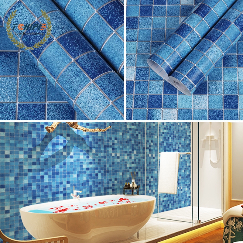 10M ! Mosaic Wallpaper Bathroom Waterproof Wallpaper