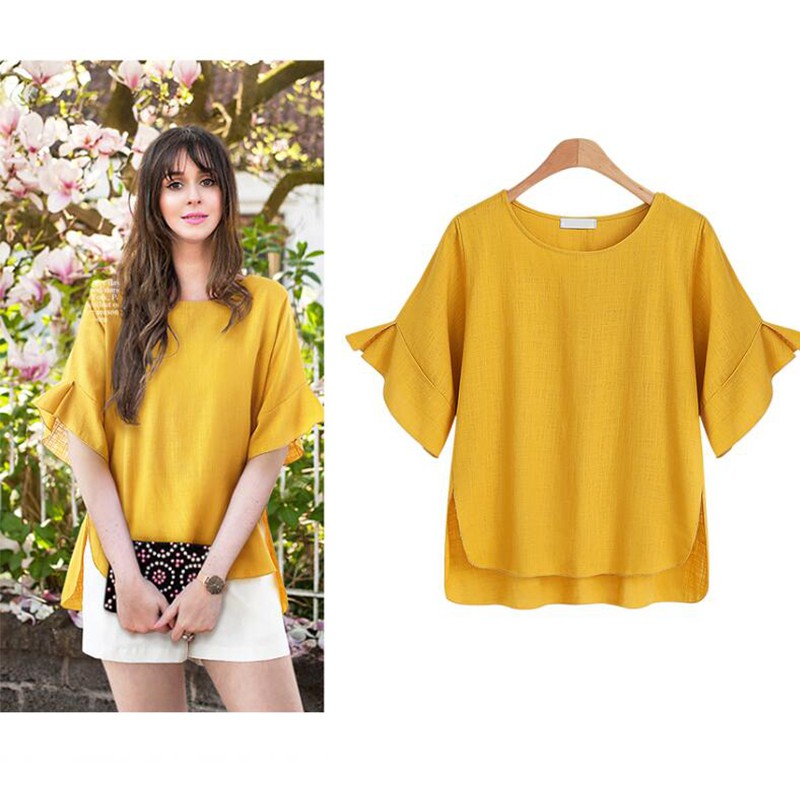 plus size yellow top