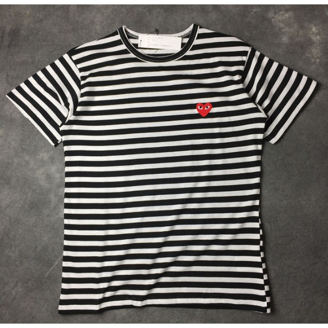 cdg striped shirt short sleeve