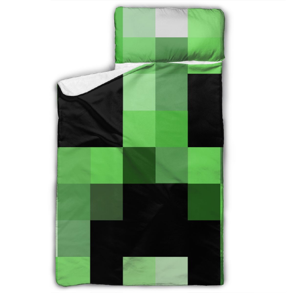Minecraft Green Prestonplayz Kids Sleeping Bag With Pillow Soft Flannel Rolled Nap Mat For Preschool Daycare Kindergarten Daycare 50 X20 Inch 127x51 Cm Shopee Malaysia