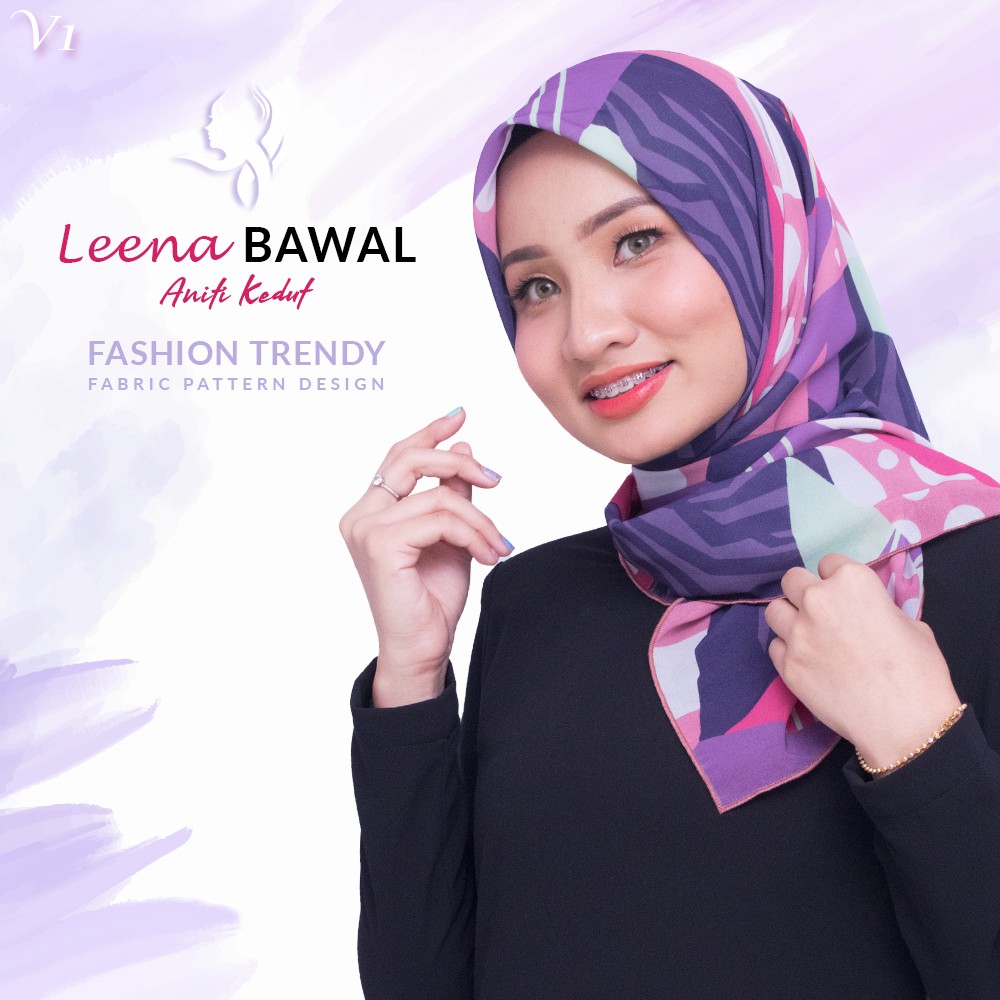 "Anti Kedut" Leena Bawal Bidang 45" Fashion & Trendy Hijab Pattern Designs V1