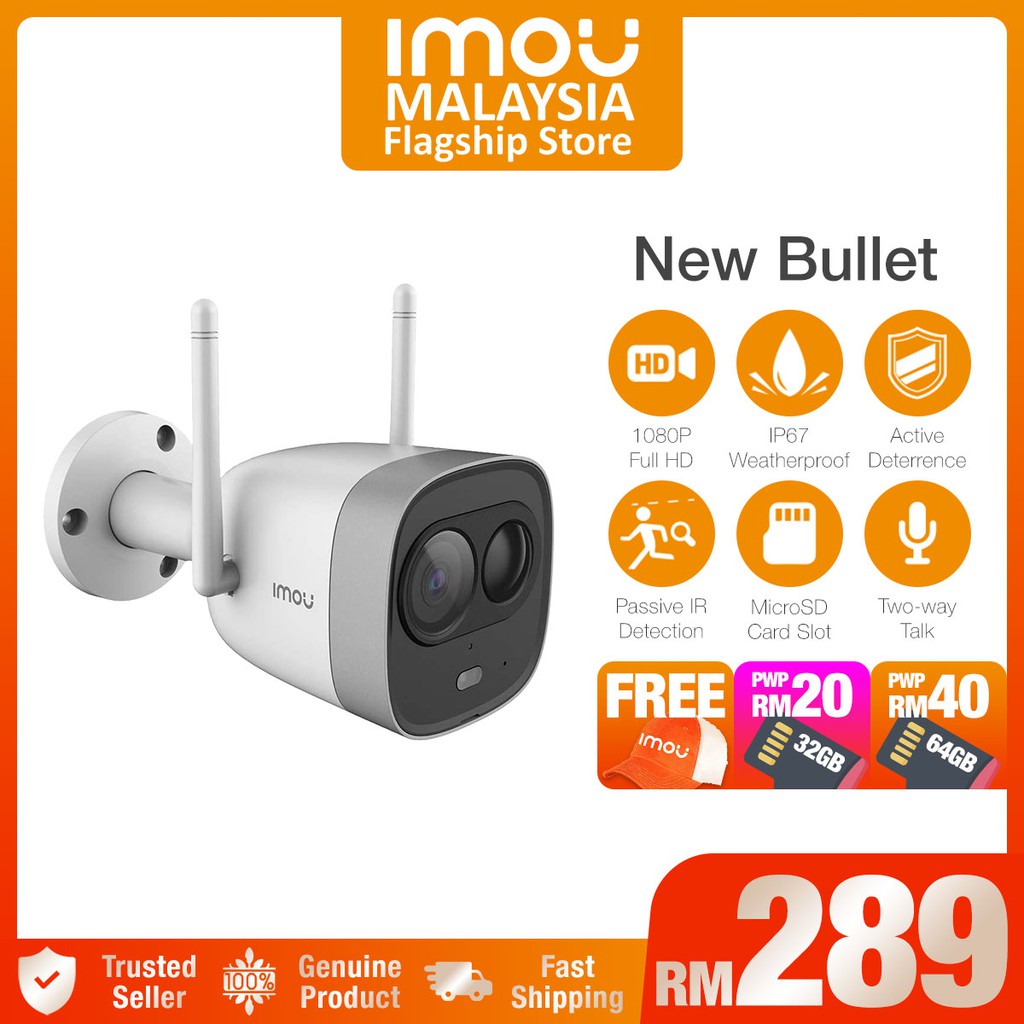 Dahua Imou New Bullet Indoor / Outdoor WiFi Security Camera 【1080P Night Vision Active