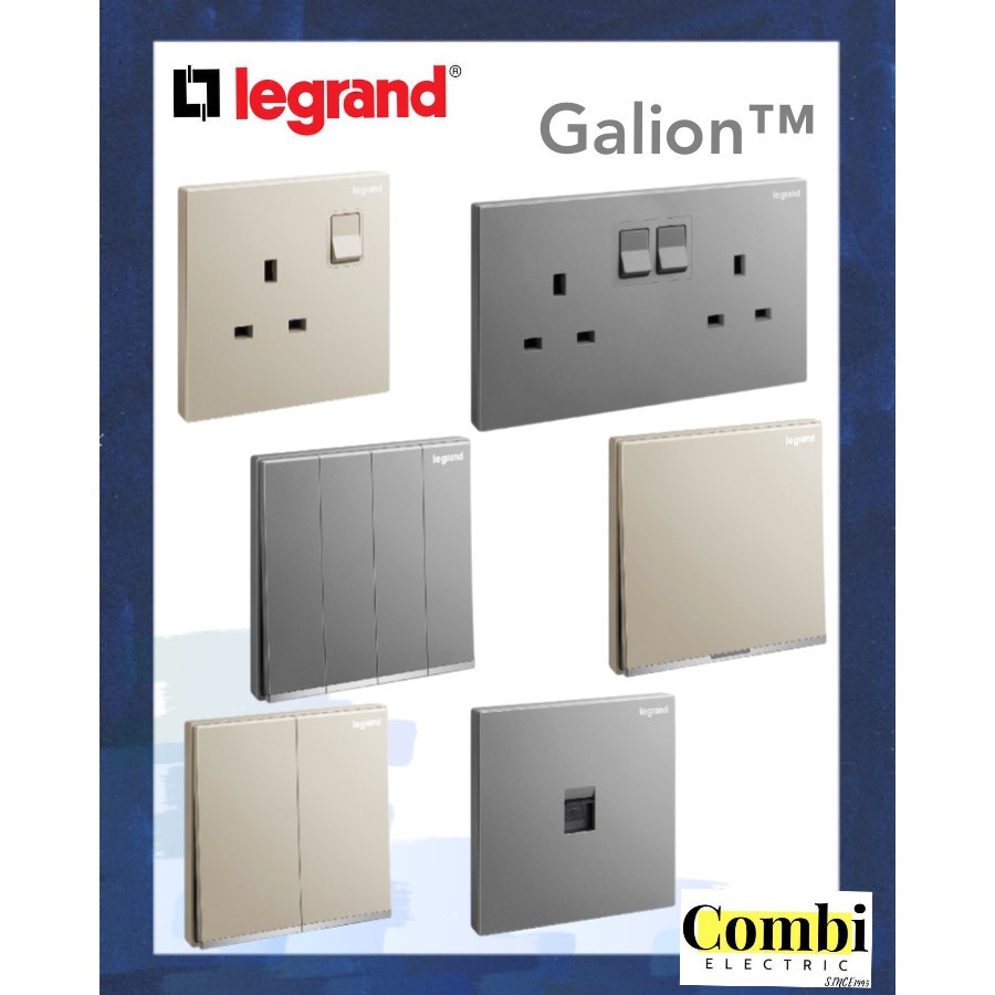 Legrand galion 282433c3 13a double switch socket dark silver Shopee