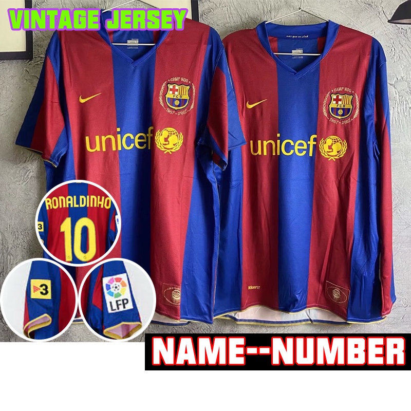 07-08 Barcelona home retro long short sleeve Football Jersey * stock delivery the next day*