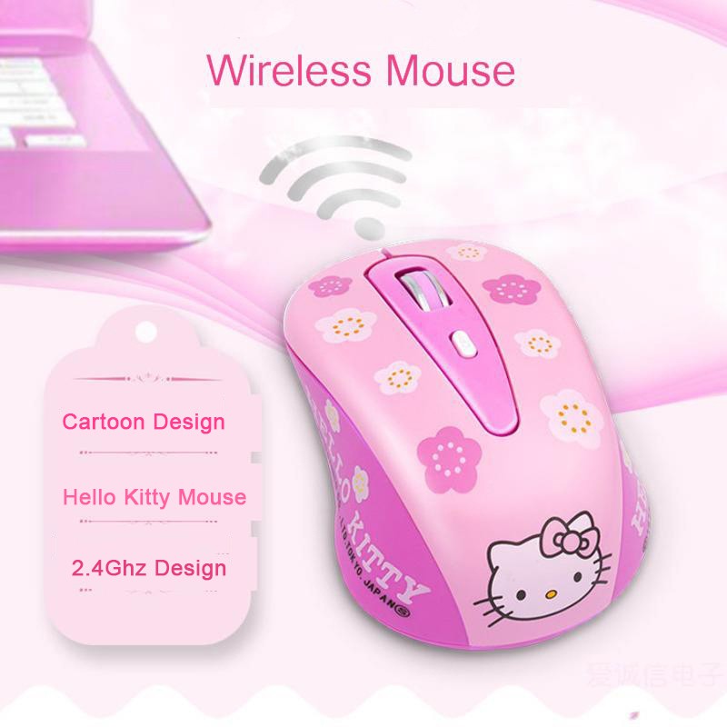 Ready Stock Cute Hello Kitty Pink Wireless Computer Mouse Mini Mouse 2