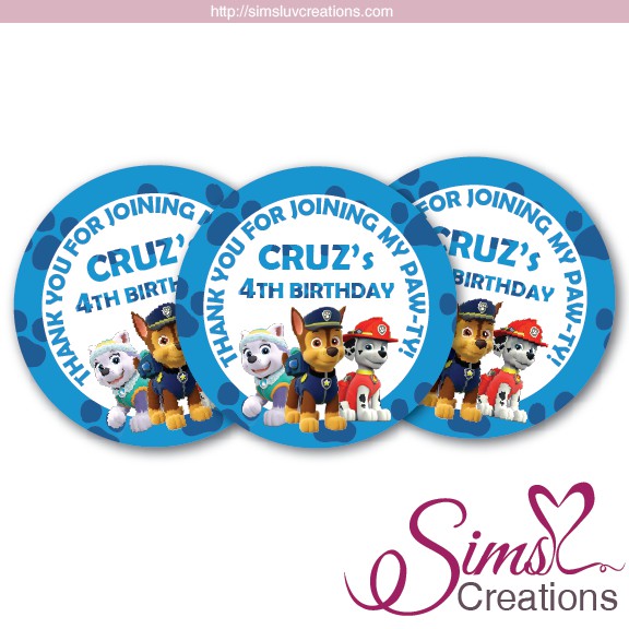 Paw Patrol Gift Bag Tag / Favor Tags (24's/set) | Shopee Malaysia