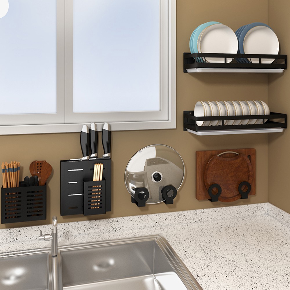 Wall mounted dish rack Kitchen organizer shelf Rack Drainer knife