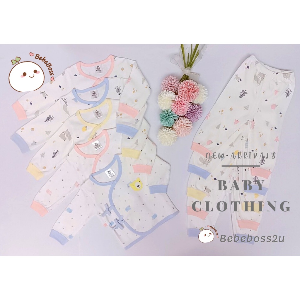 BebeBoss2u Newborn Baby Suit (1 Set) 100% Cotton / Bayi Baju dan Seluar ...