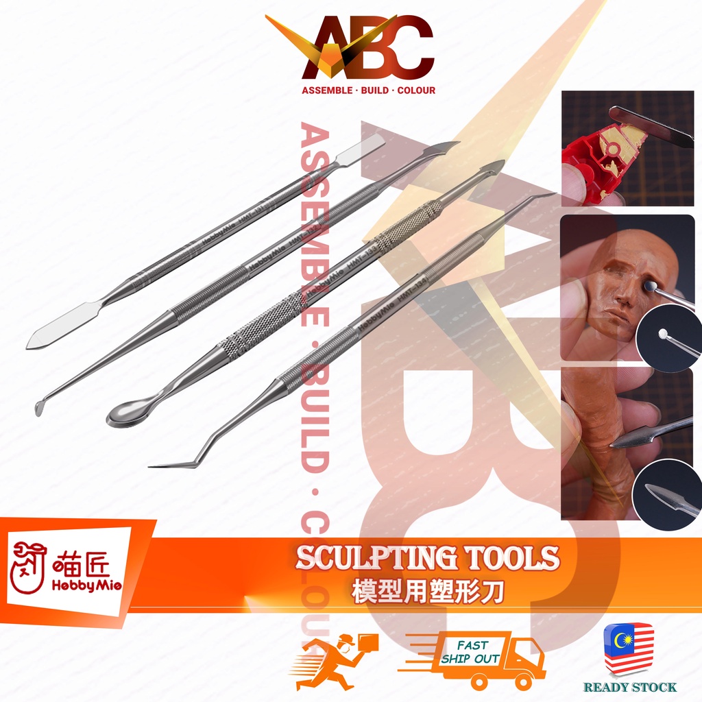 [HobbyMio] Sculpting Tools - Stainless Steel Carving Kit Sculpture Clay Art Craft Model Carve Pottery Hobby Mio 不锈钢塑形刀