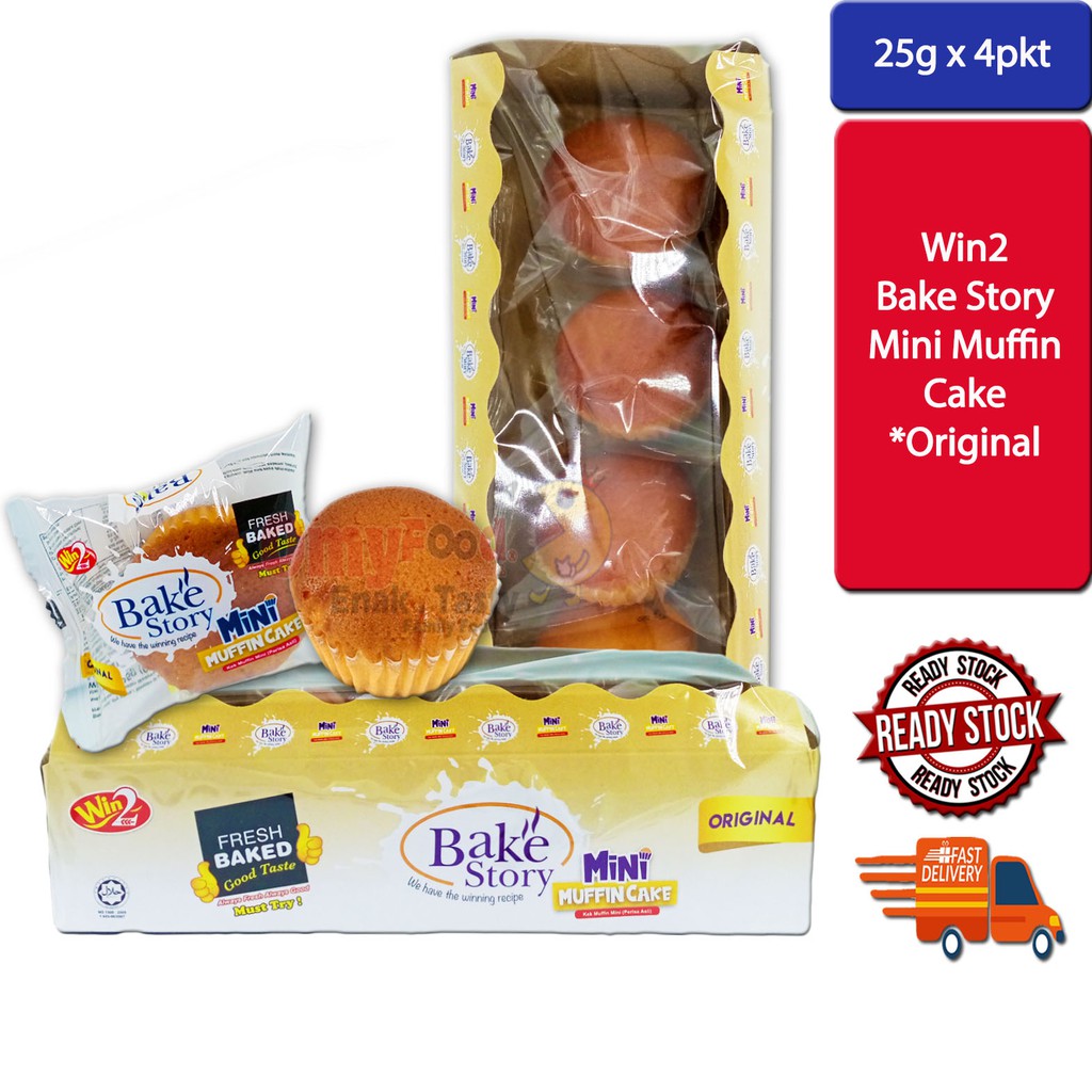 25g x 4pkt Win2 Bake Story Egg Tart Cake[Original / Orange / Strawberry], Mini Muffin Cake [Original / Pandan]