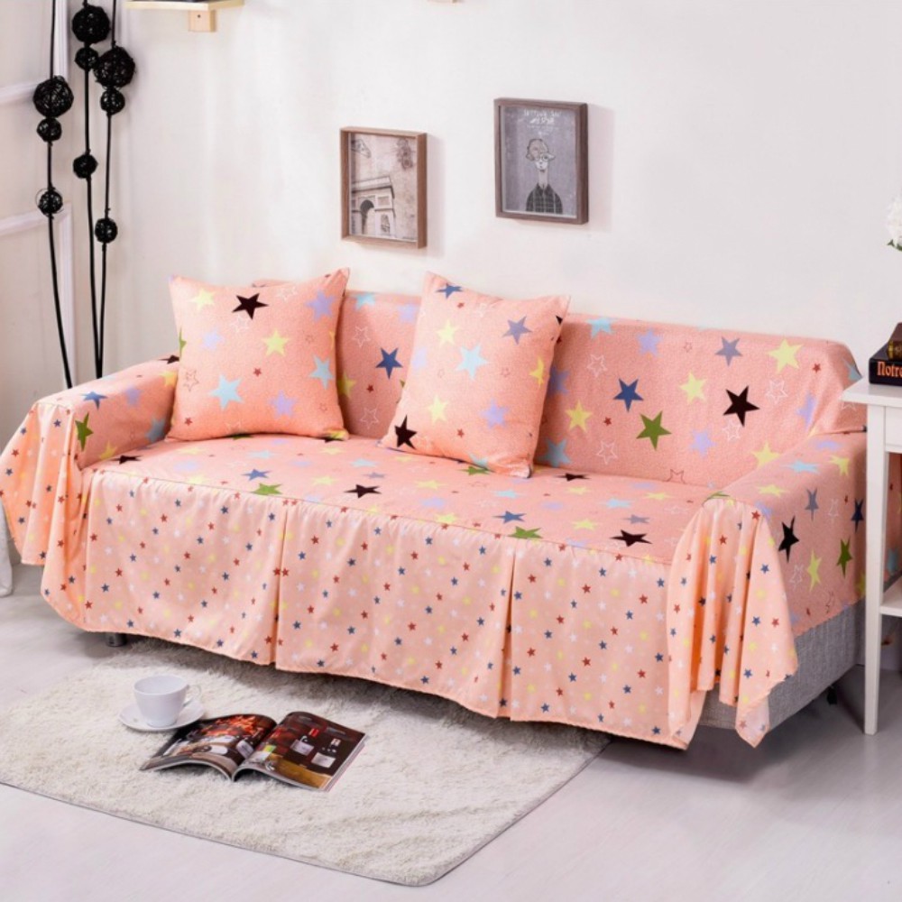 Pink Cartoon Elastic Sofa Slipcovers Sofa Cover For Living Room 1