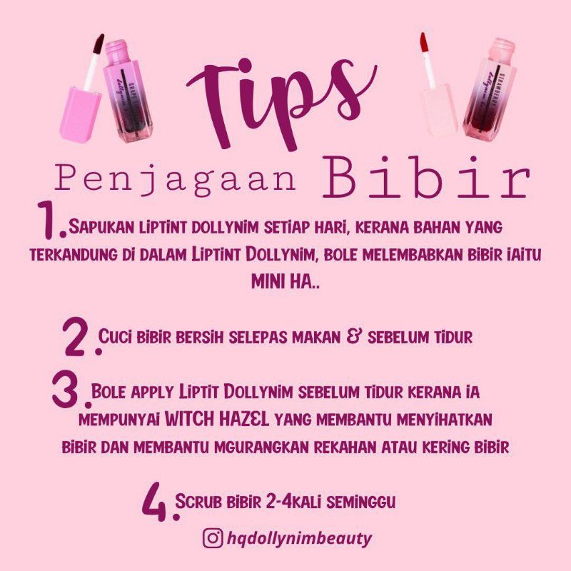 Dollynim Liptint Rawat Bibir Cantik Bibir Shopee Malaysia