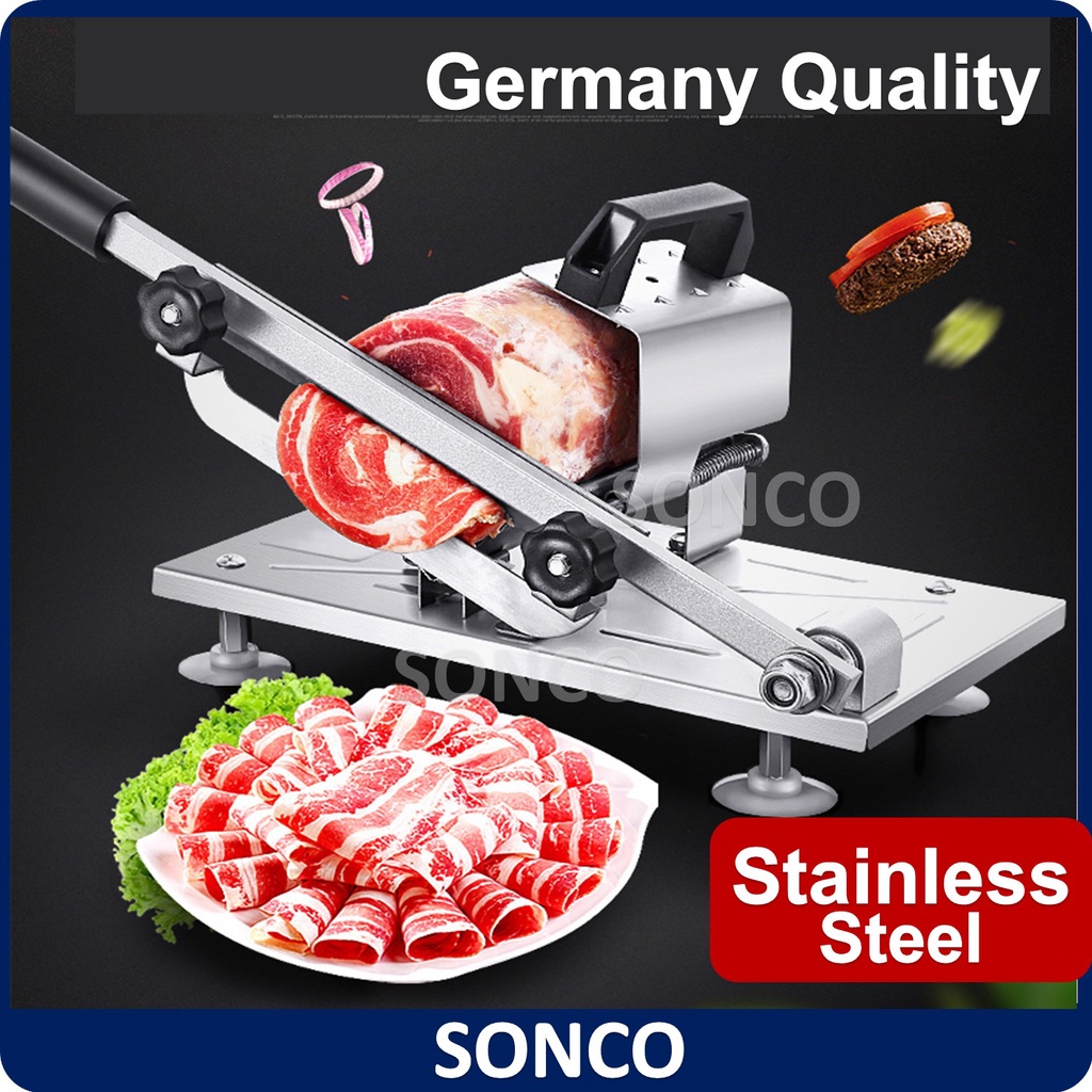 Stainless Steel Meat Slicer Manual Adjustable Frozen Meat High Quality Mutton Beef Mesin Potong Hiris Daging Penghiris