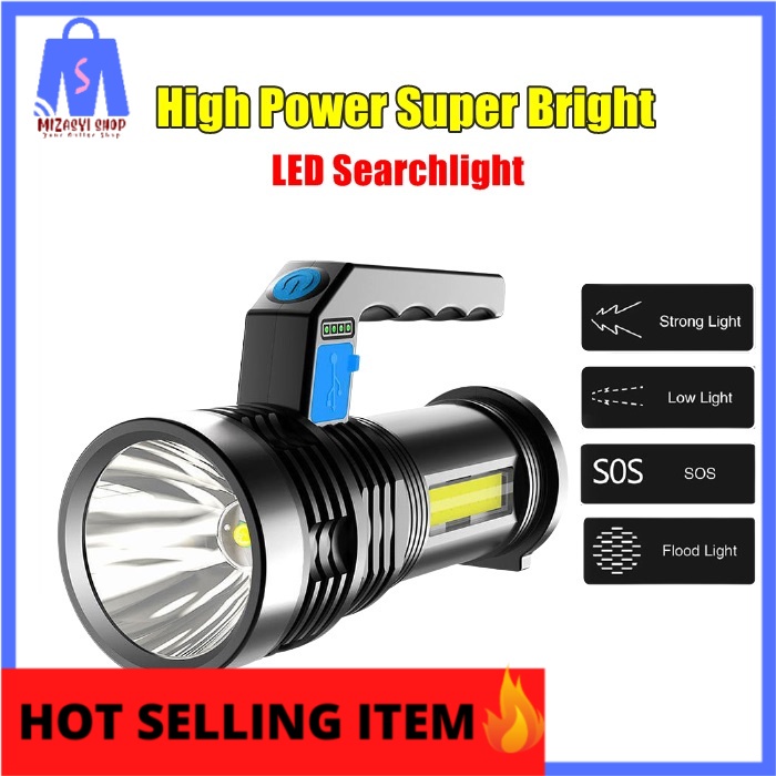 Lampu Suluh Up To 2000M High Power Super Bright LED Searchlight USB ...