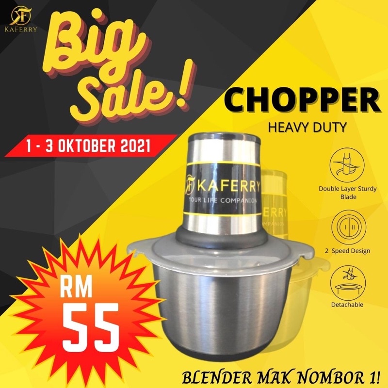 READY STOCK HEAVY DUTY CHOPPER BY KAFERRY (LOCAL SHIPPING DIRECT FROM WAREHOUSE) Shopee Malaysia