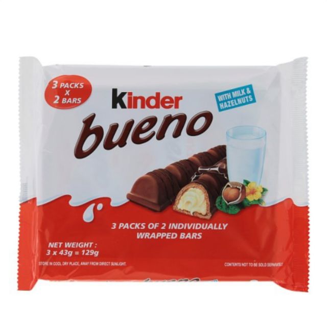 Kinder Bueno Milk & Hazelnuts 3 X 43g | Shopee Malaysia