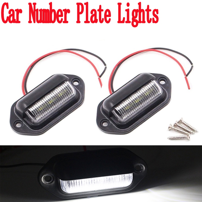Car Number Plate Lights 12V 6 LED License Plate Lamp Light for Truck