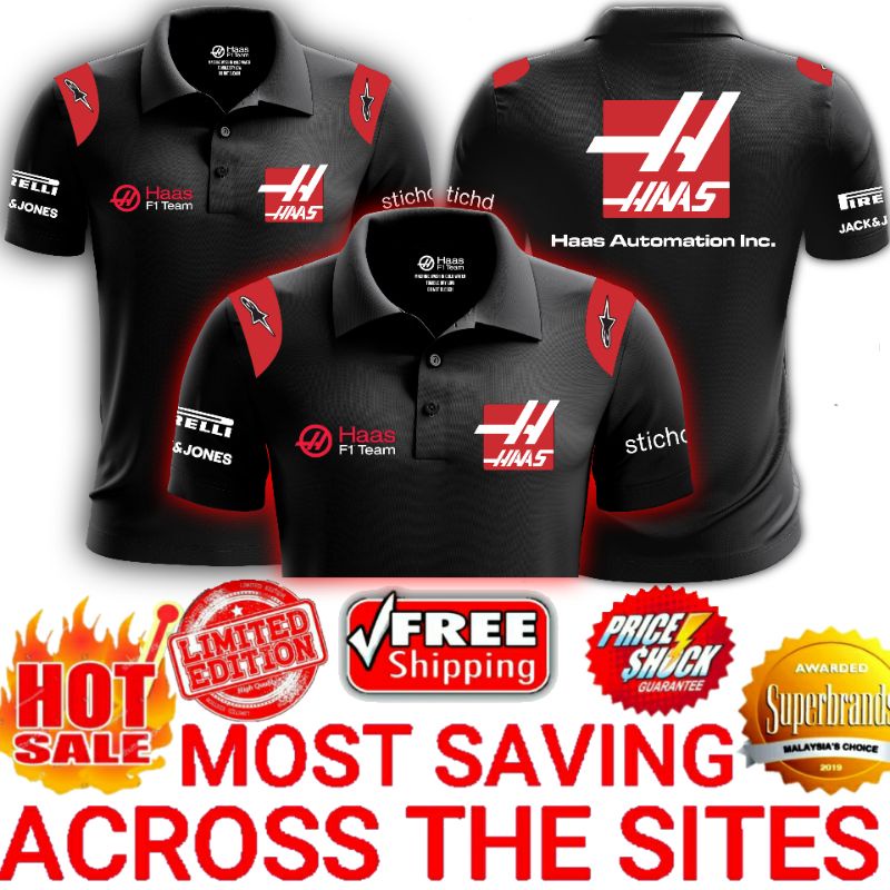 Racing Supercar Haas F1 Team Logo Jersey Baseball Shirt For Fans