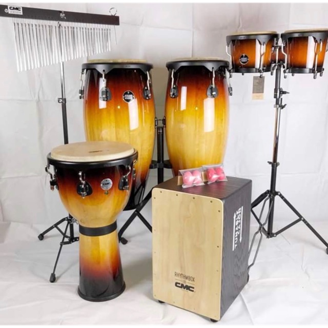 Set Peralatan Nasyid Brand Cmc Conga Cajon Djembe Bongo Bar Chimes Egg Shake Shopee Malaysia