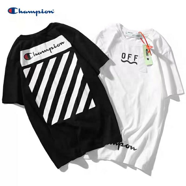 t shirt champion x off white