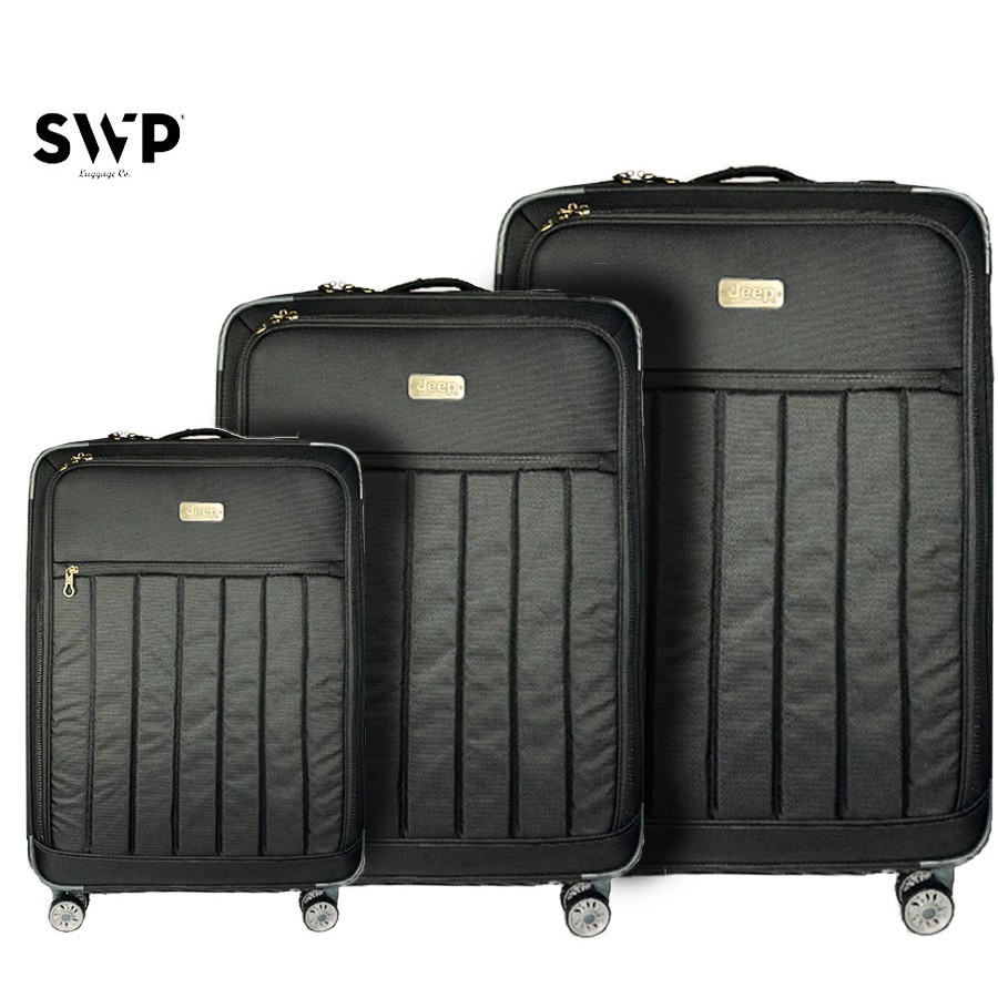 Jeep Super Tough Soft Case 4 Wheels Luggage With Tsa Lock (20" + 24" +28")