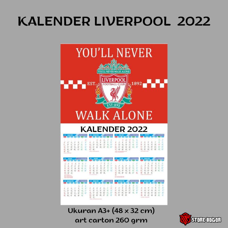 Latest LIVERPOOL Kalender Year Shopee Malaysia