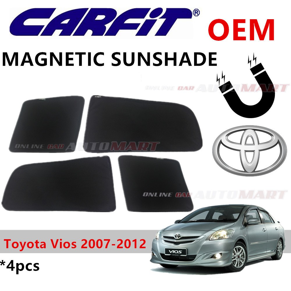 CARFIT OEM Magnetic Custom Fit Sunshade For Toyota Vios Yr 2007-2012 (4pcs)