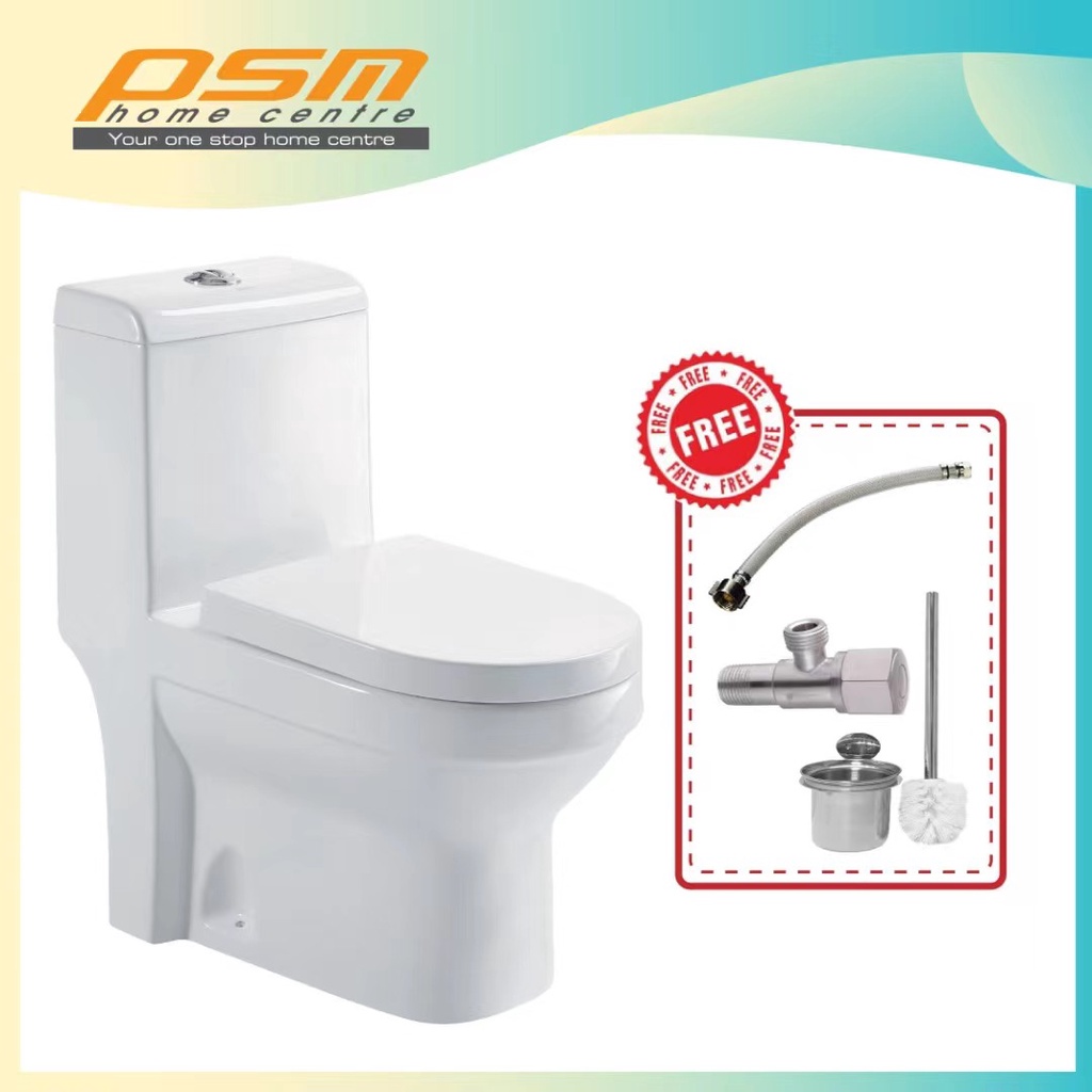 Bathroom One piece Toilet Bowl Bathroom WC S Trap 10 Inch Wash Down