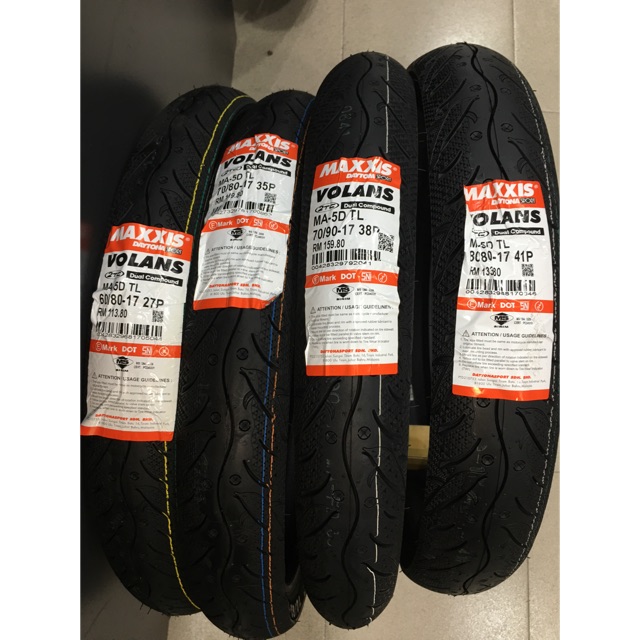 Maxxis Volans Tyre Tubeless Tayar17 70/90 80/90 70/80 60 ...