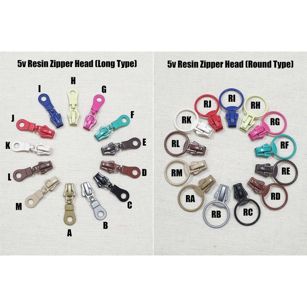 Zip Head for Size 5v RESIN Zipper (NOT Include Zipper, this link only