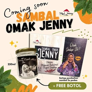 [READY STOCK] PROMO Sambal Omak Jenny Citarasa N9 perasa [3x Pedas, 5 x Pedas & Sambal Petai] FREE BOTOL SAMBAL