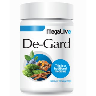 MegaLive De-Gard 60 capsules Good for nerve and cells combination of 4 types natural ingredients includes Curcumin, Bitter Melon Extract, Cinnamon Extract and Bilberry Powder Extract, helps to promote normal cell cycle activity and healthy metabolism.