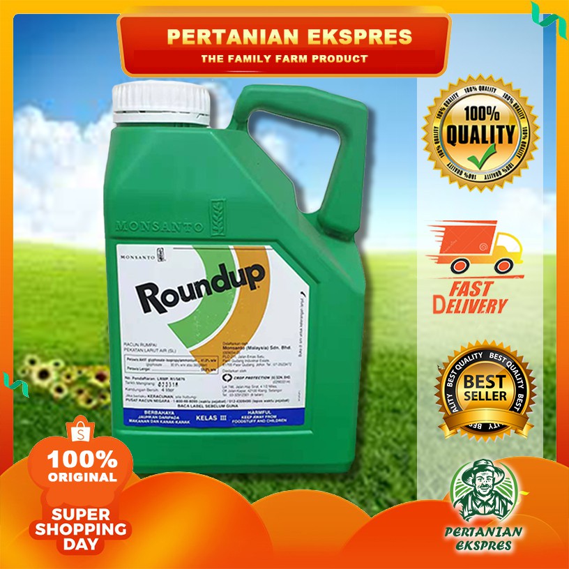 4L Roundup Glyphosate 41% Herbicide Racun Rumput | Shopee ...