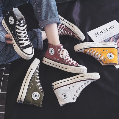 High Cut Canvas Shoes Sneakers Cartoon Printed Classic Casual School Sneakers For Young Girls High Cut Canvas Shoes Snea Shopee Malaysia