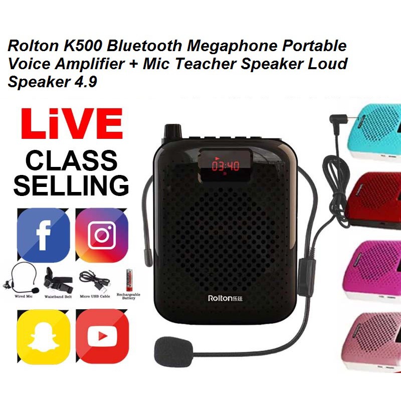 Portable Rechargeable Voice Booster Wireless Voice Amplifier US Loud Microphone with Waistband for Teaching Speaker 