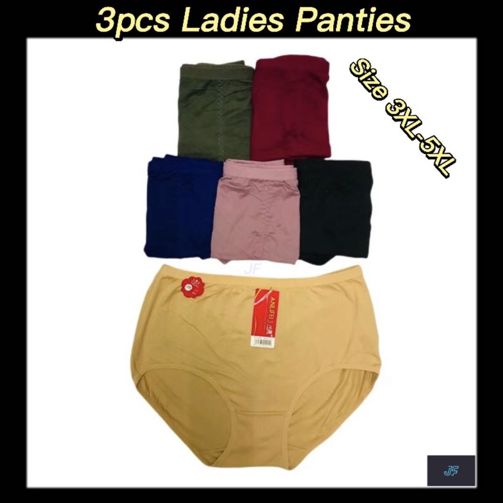 3 Pcs Ladies Briefs Original ANLIFEI Seluar Dalam Wanita Girls Panties Underwear SIZE : 3XL - 5XL  1248 ( U88