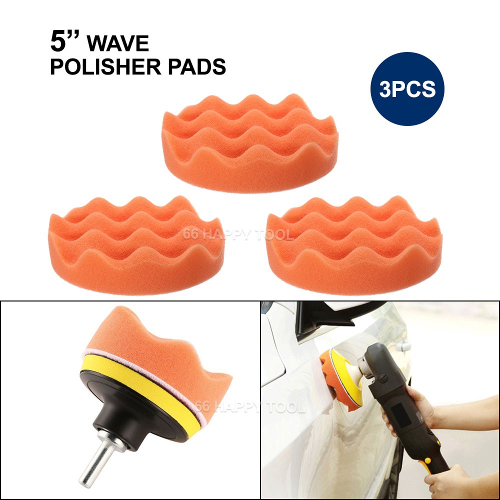 Buff 3PCS Sponge Buff Buffing Polishing Waxing Pad Kit Set For Car Polisher Parts 