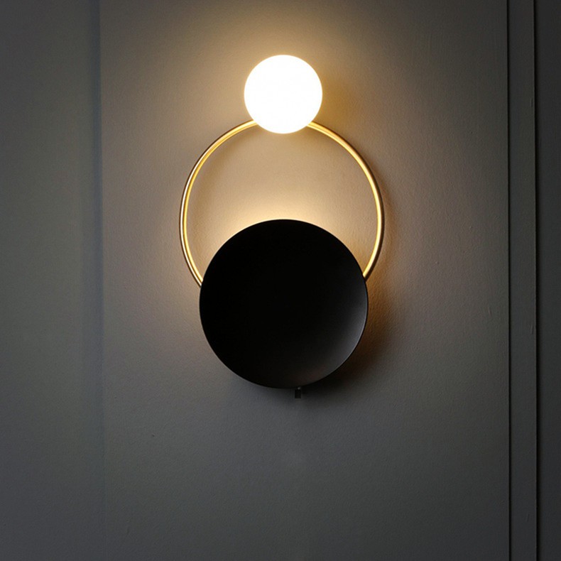 Nordic Wall Lamp Bedroom Led Wall Scone Modern Round Light Lamp Stairs Led Light Gold Wall Mount Lighting Luminaire Home