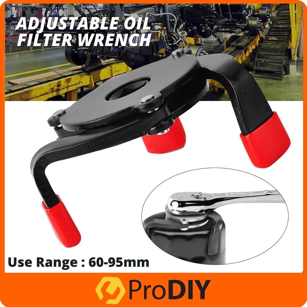 Universal Adjustable Oil Filter Wrench One Way 3 Jaw 60mm to 95mm fit 1
