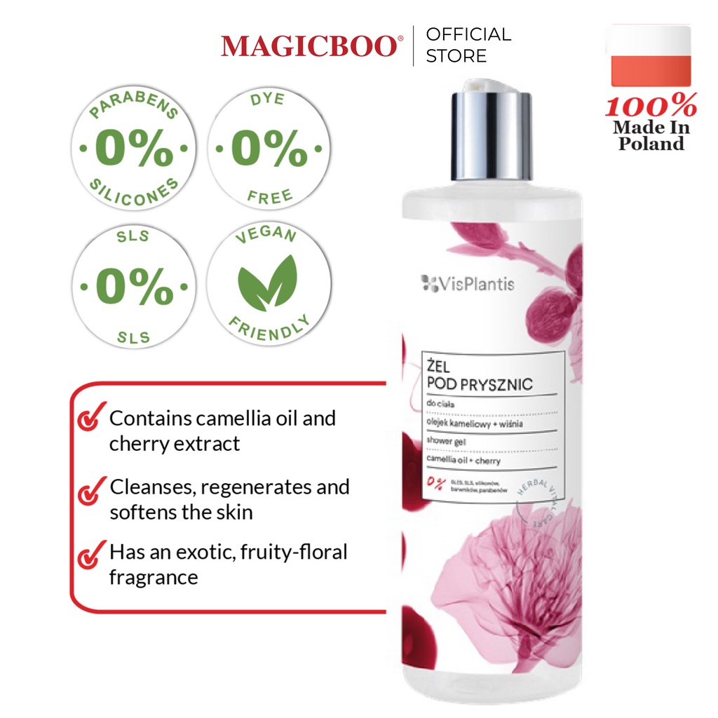 Magicboo Vis Plantis Herbal Vital Care Shower Gel Camellia Oil + Cherry