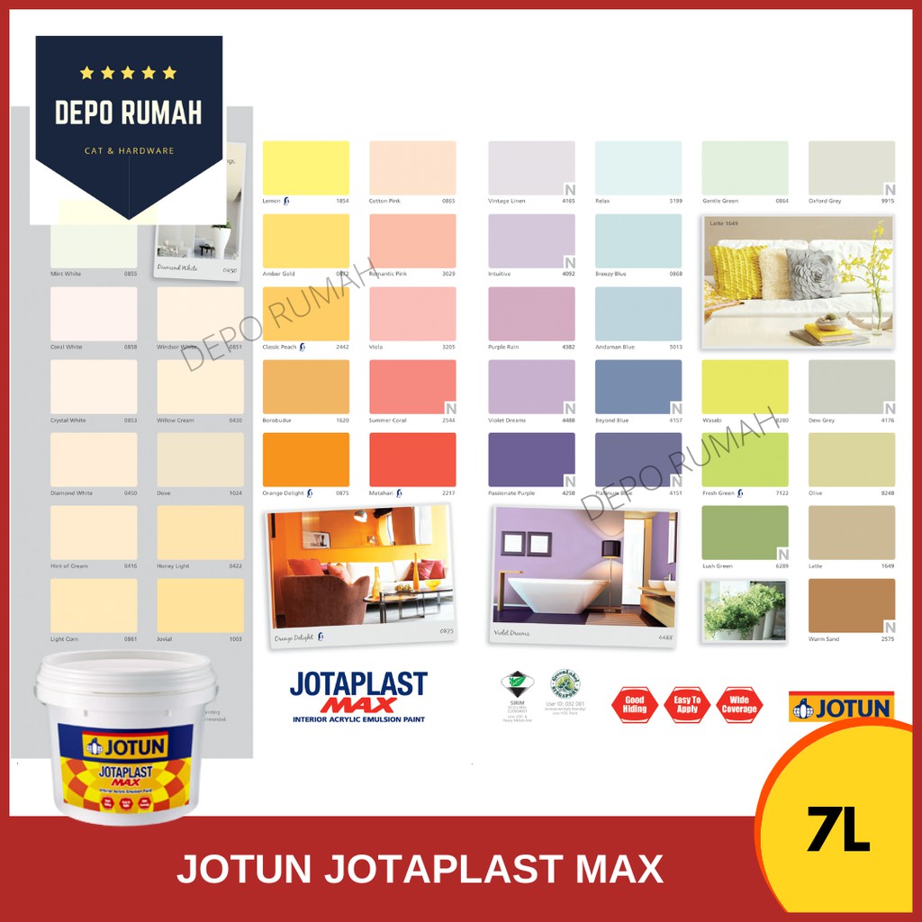 JOTAPLAST WARNA 7Litre Jotun Jotaplast Interior Matt JOTAPLAST WARNA 7Litre Jotun Jotaplast Interior Matt