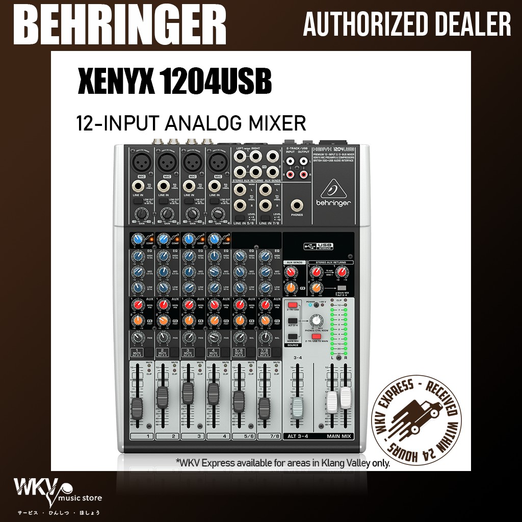 Behringer XENYX1204USB Premium 12Channel Portable Analog Mixer