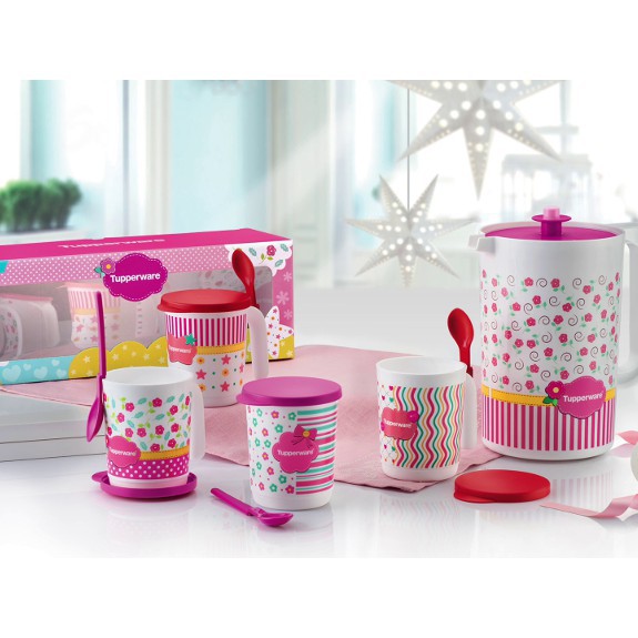 [READYSTOK][PROMO!!!][1+4 PCS - TUPPERWARE BLUSHING PINK 1 PITCHER + 4 MUG]